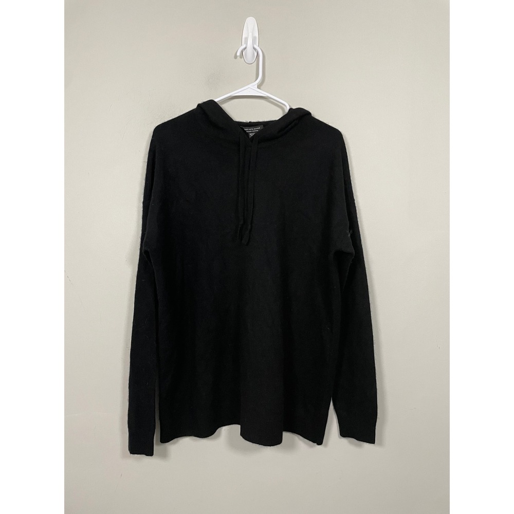 Saks Fifth Avenue 100% Cashmere Hooded Sweater in Black Size Medium